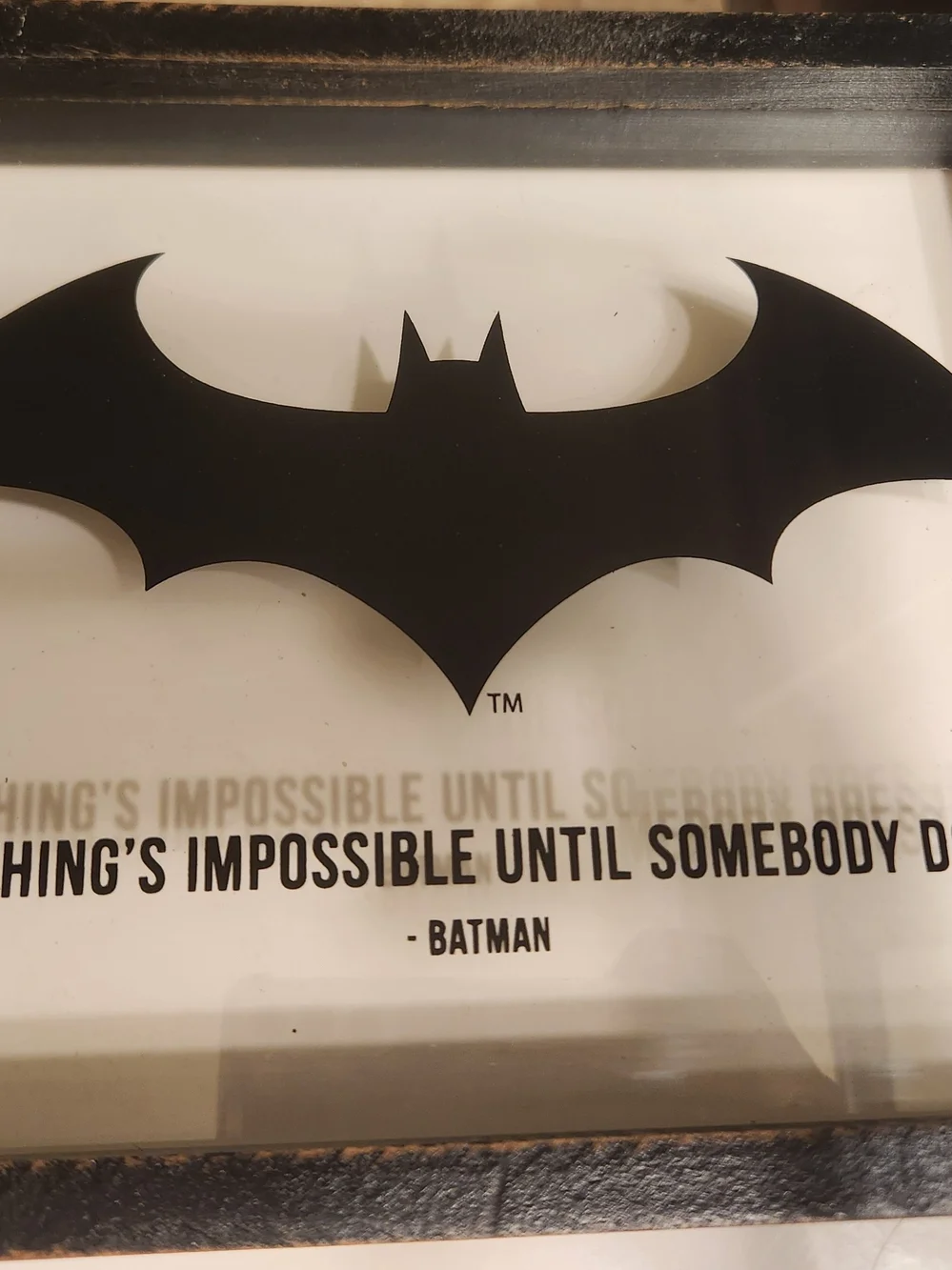 Batman Glass Black Logo Wall Art - Unbranded